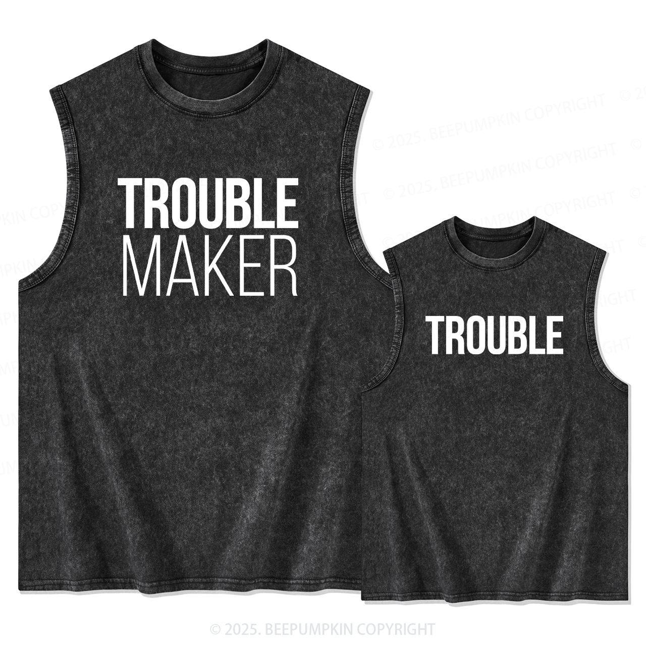 Trouble Maker Dad&Me Matching Washed Tank Top