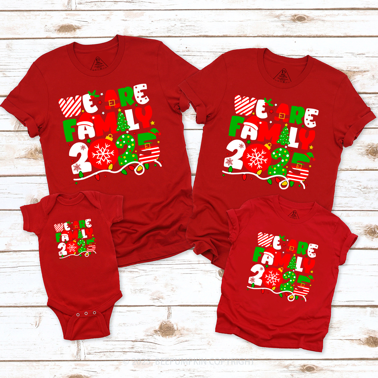 We Are Family Christmas 2025 Family Matching T-Shirts