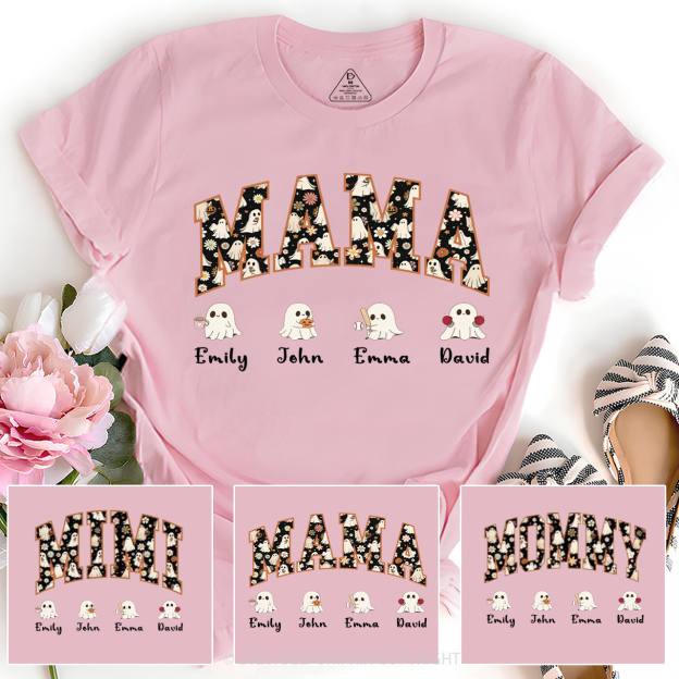 Personalized Ghost Mom Halloween T-Shirts Beepumpkin