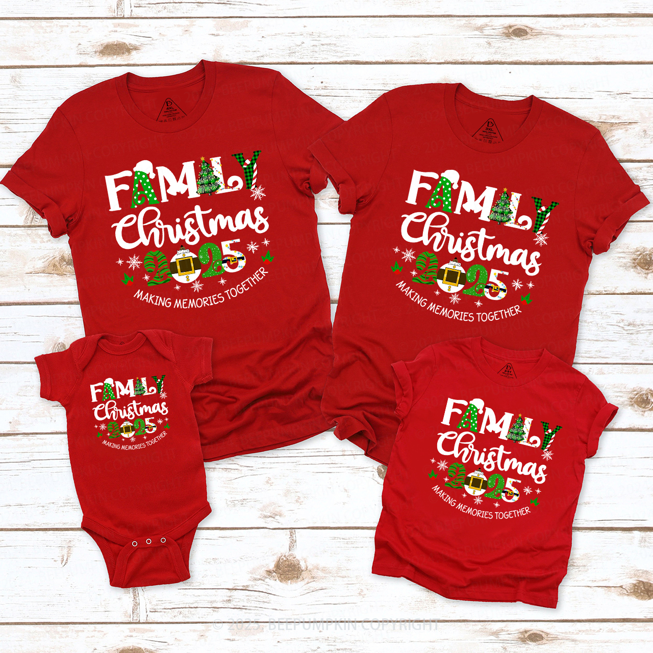 2025 Merry Christmas Squad Light Family Matching T-Shirts