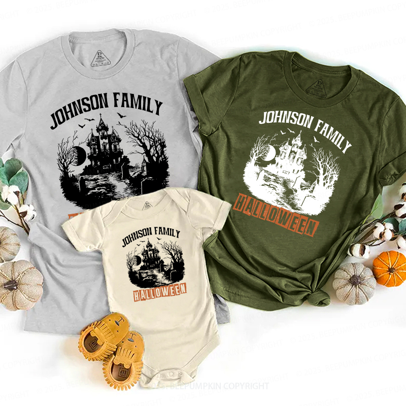 Personalized Halloween Family Name Matching Shirts