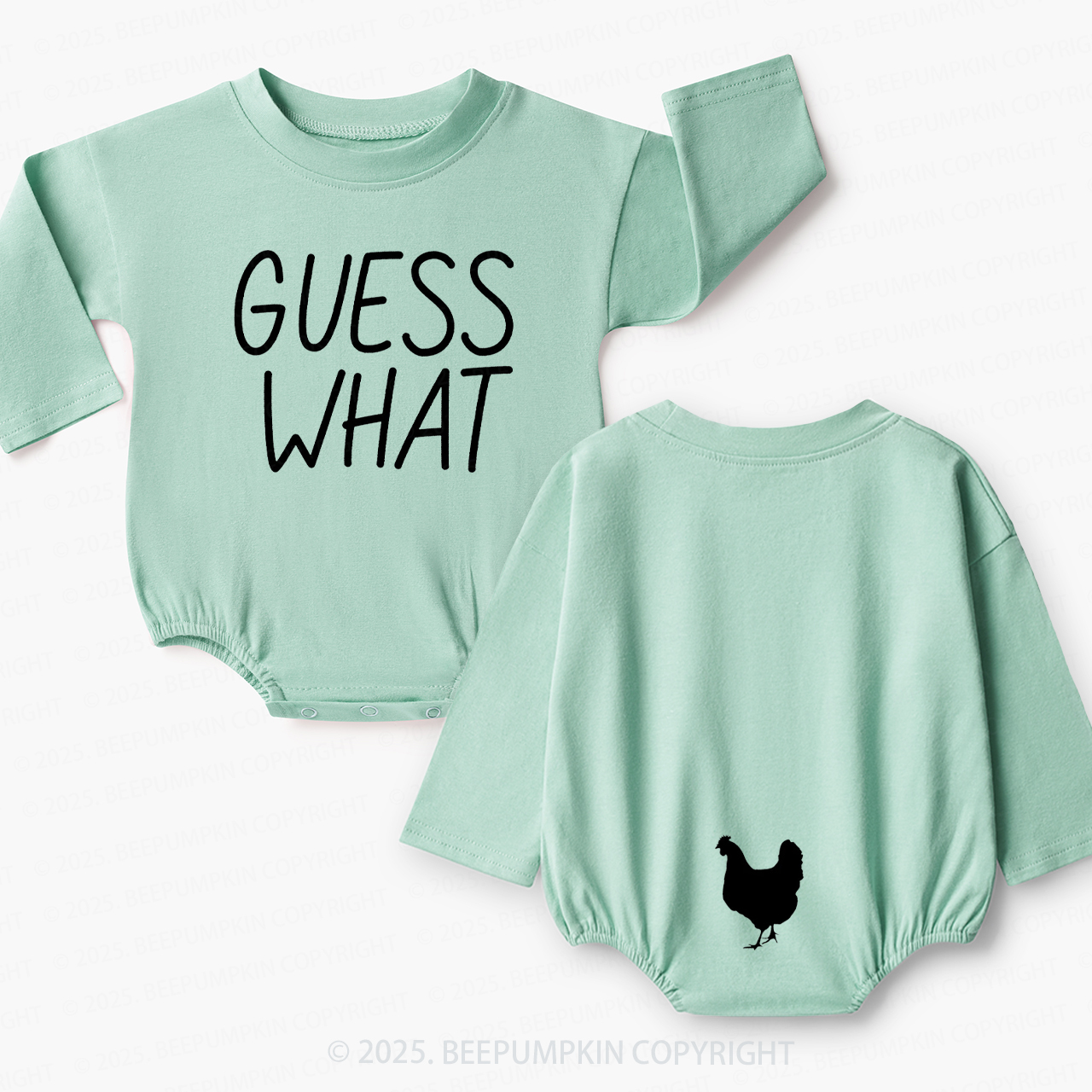 Guess What Chicken Butt Baby Bubble Romper Beepumpkin