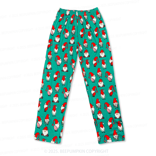 [Copy]Blue Green Monster Plaid Family Matching Pajama Pants With Pockets
