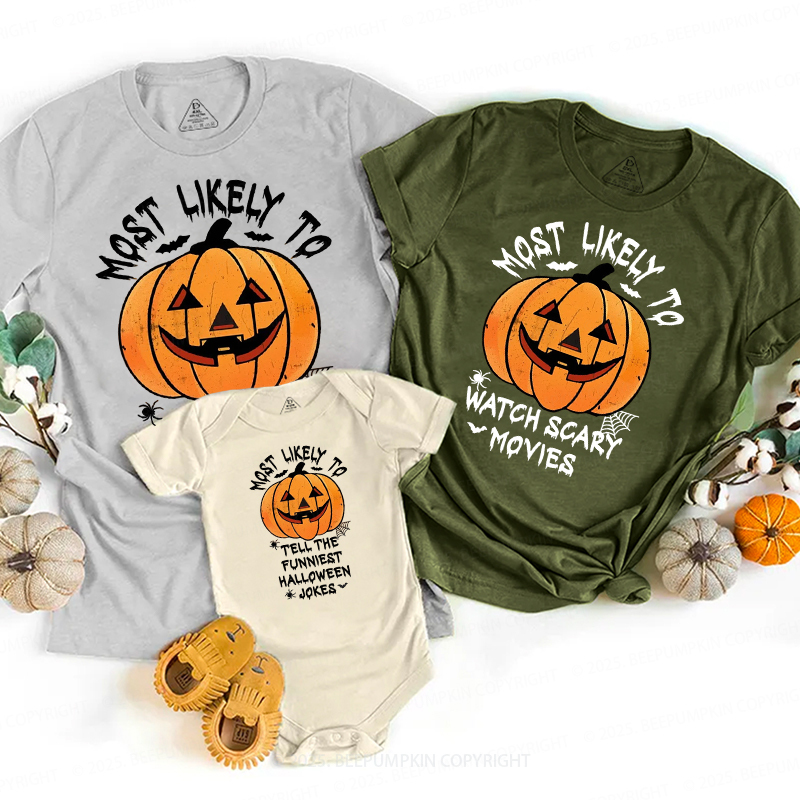 Personalized Most Likely To Halloween Family Matching Shirts