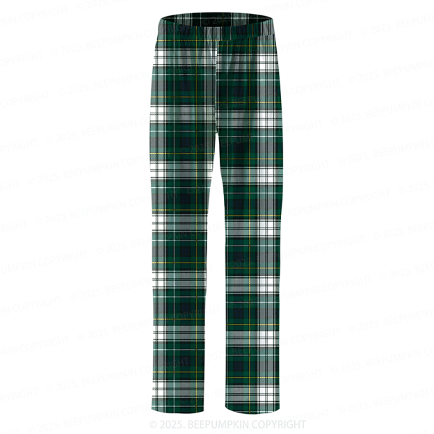 Christmas Black And Green Family Matching Pajama Pants With Pockets