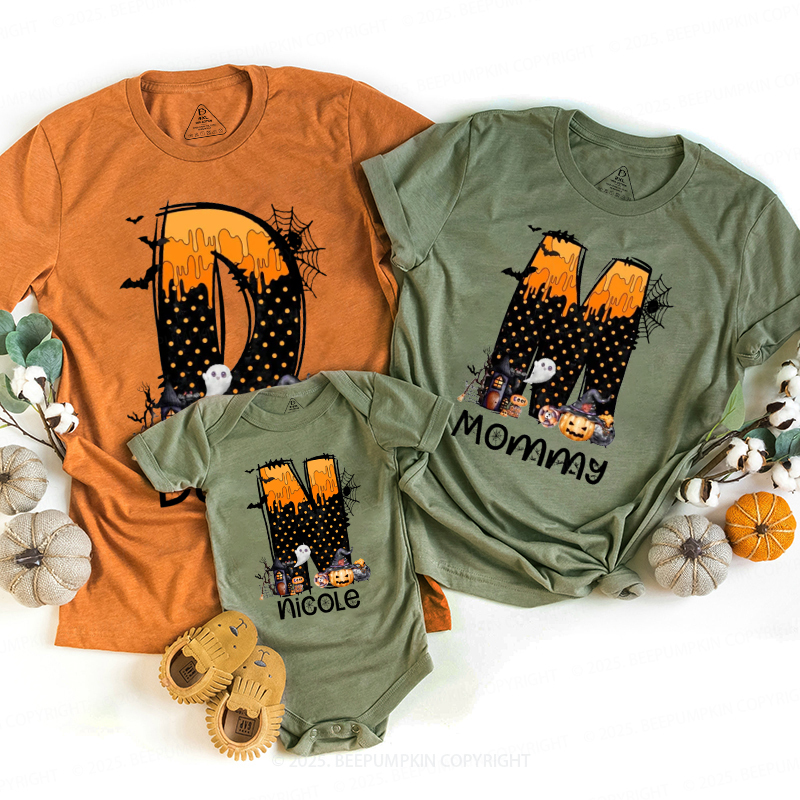 Personalized Monogrammed Halloween Family Matching Shirts