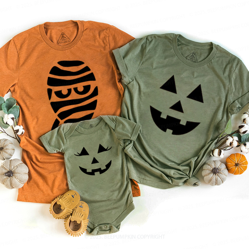 Personalized Halloween Face Family Matching Shirts