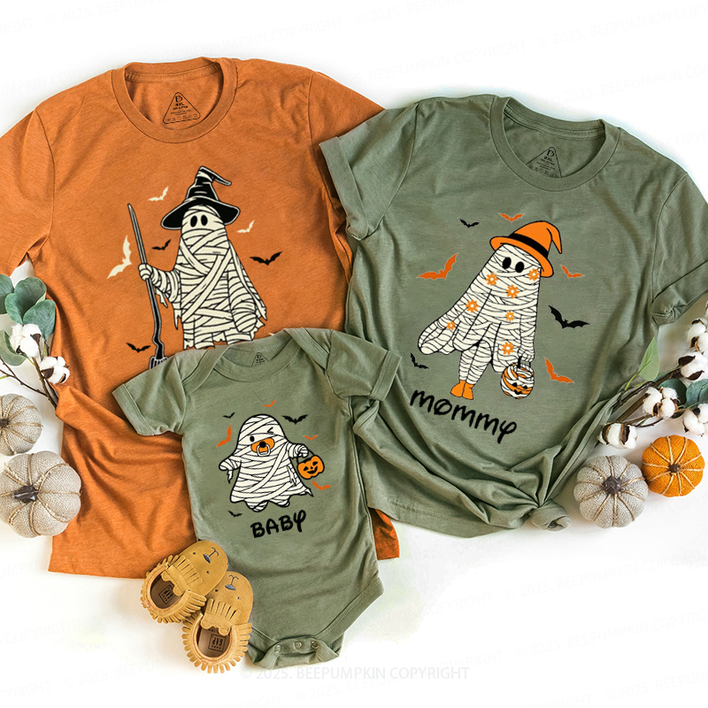 Personalized Spooky Season Trick-Or-Treat Halloween Family Matching Shirts