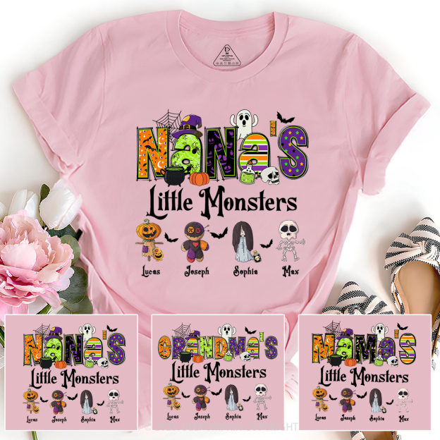 Personalized Nana's Little Monsters T-Shirts Beepumpkin