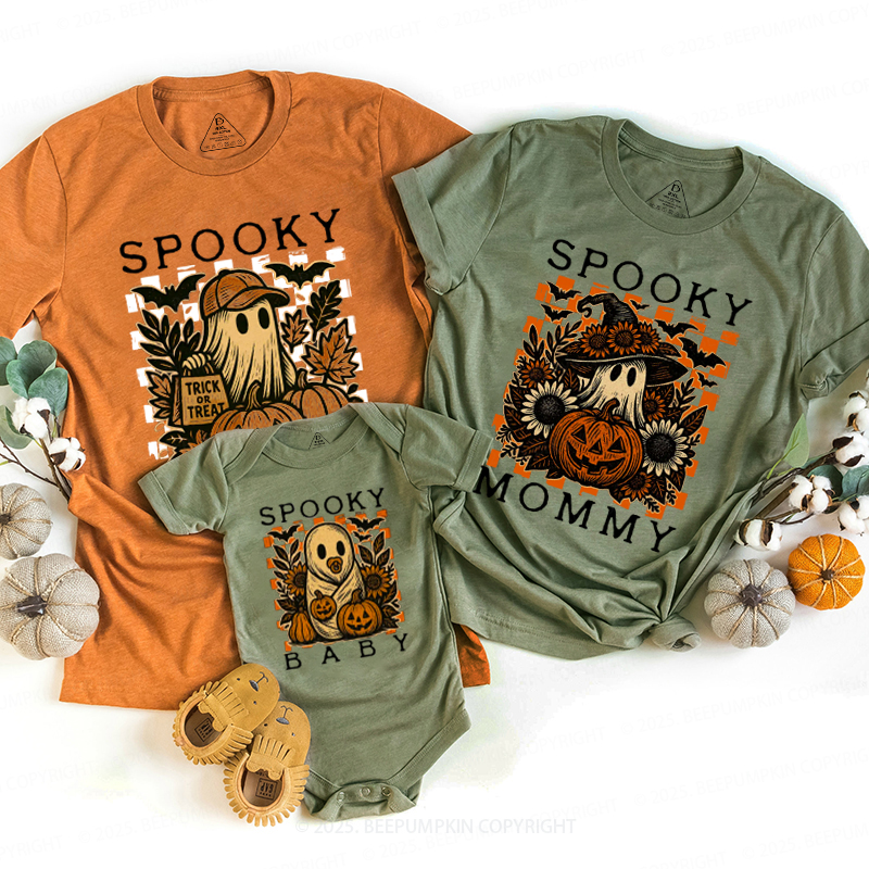 Personalized Pumpkin Patch Ghosts Halloween Family Matching Shirts