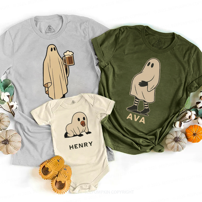 Personalized Ghost Halloween Family Matching Shirts