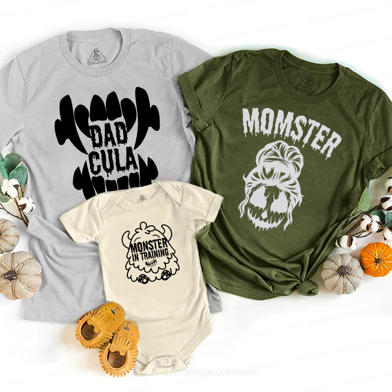 Monstrous Vibes Halloween Family Matching Shirts