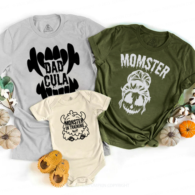 Monstrous Vibes Halloween Family Matching Shirts