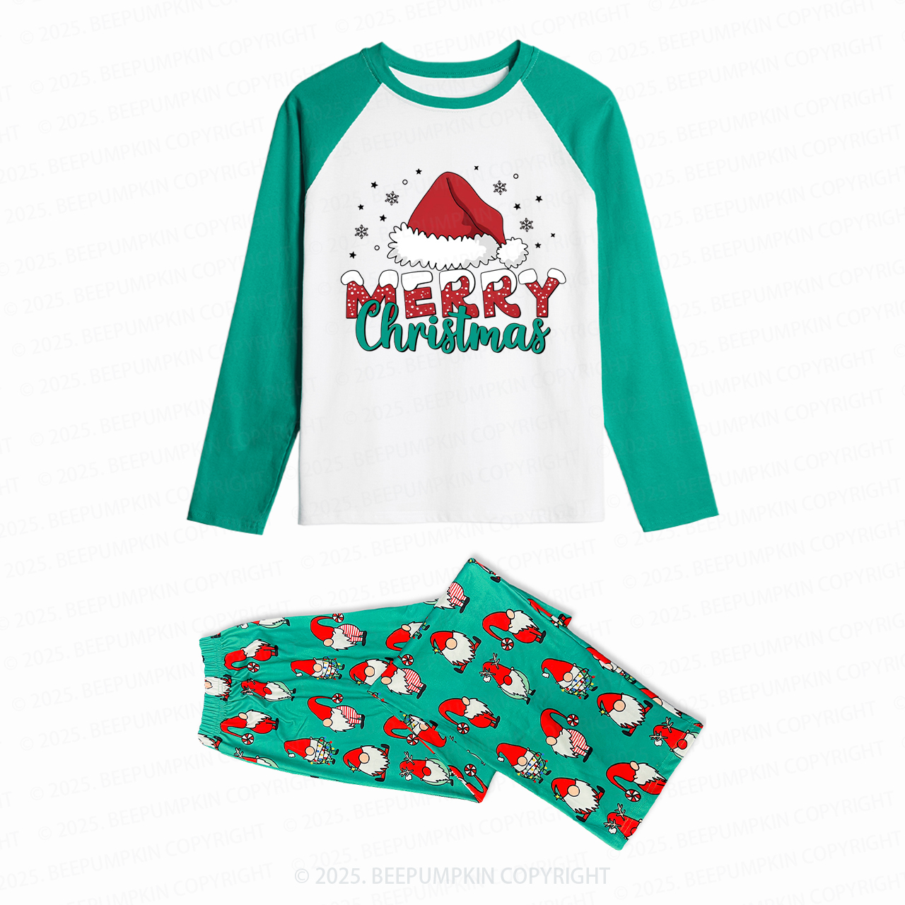 Santa Hat Snowflake Family Matching Christmas Gnomes Pajamas Beepumpkin
