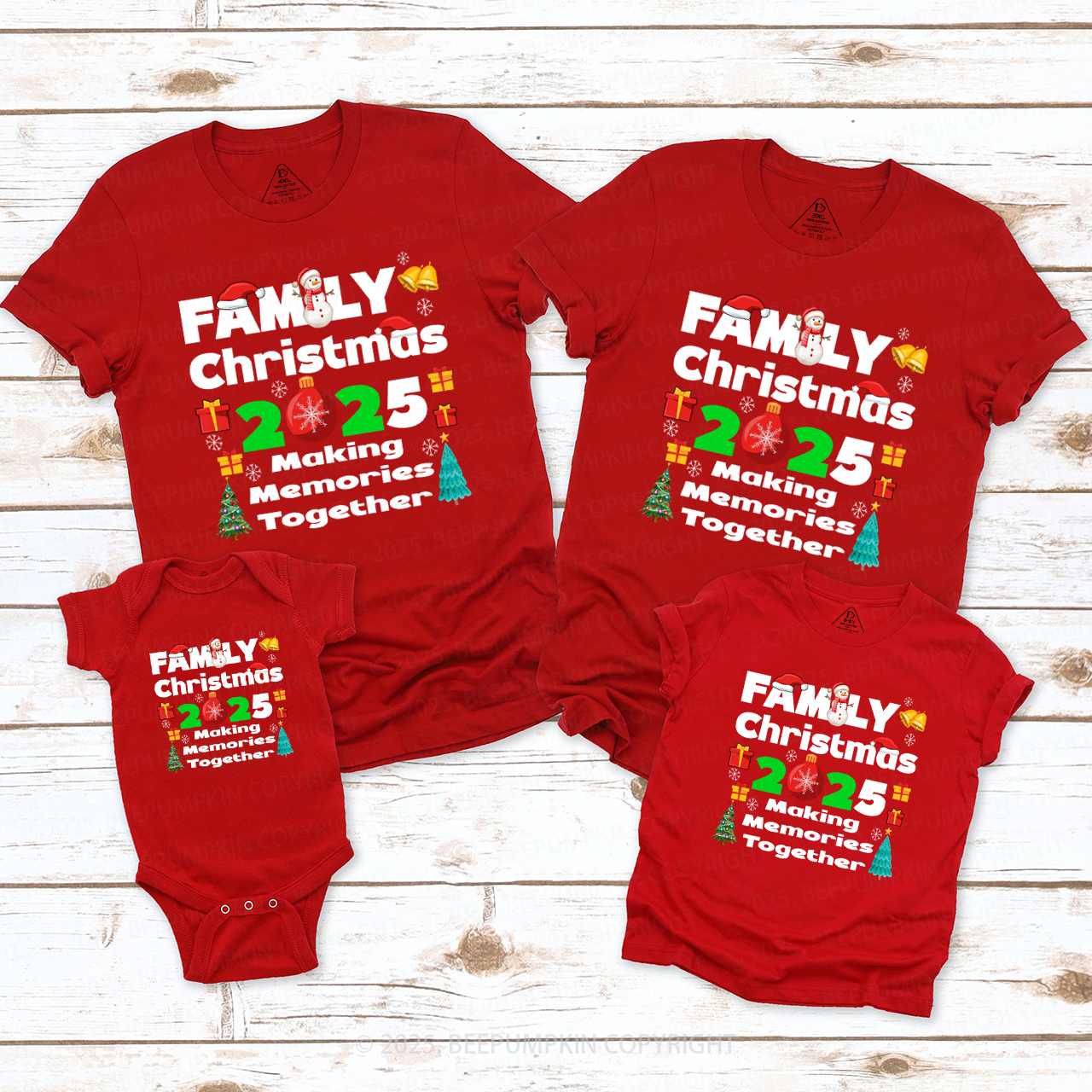 Christmas Group 2025 Family Matching T-Shirts Beepumpkin