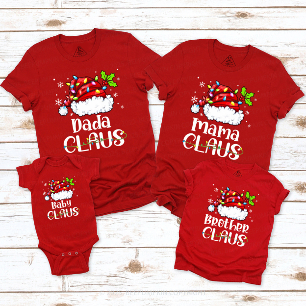 Personalized Claus Squad Christmas Family Matching T-Shirts Beepumpkin