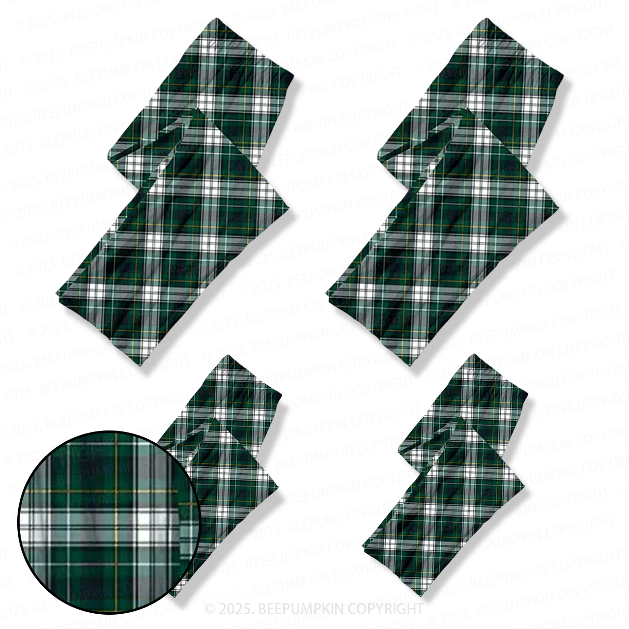 Christmas Black And Green Family Matching Pajama Pants With Pockets
