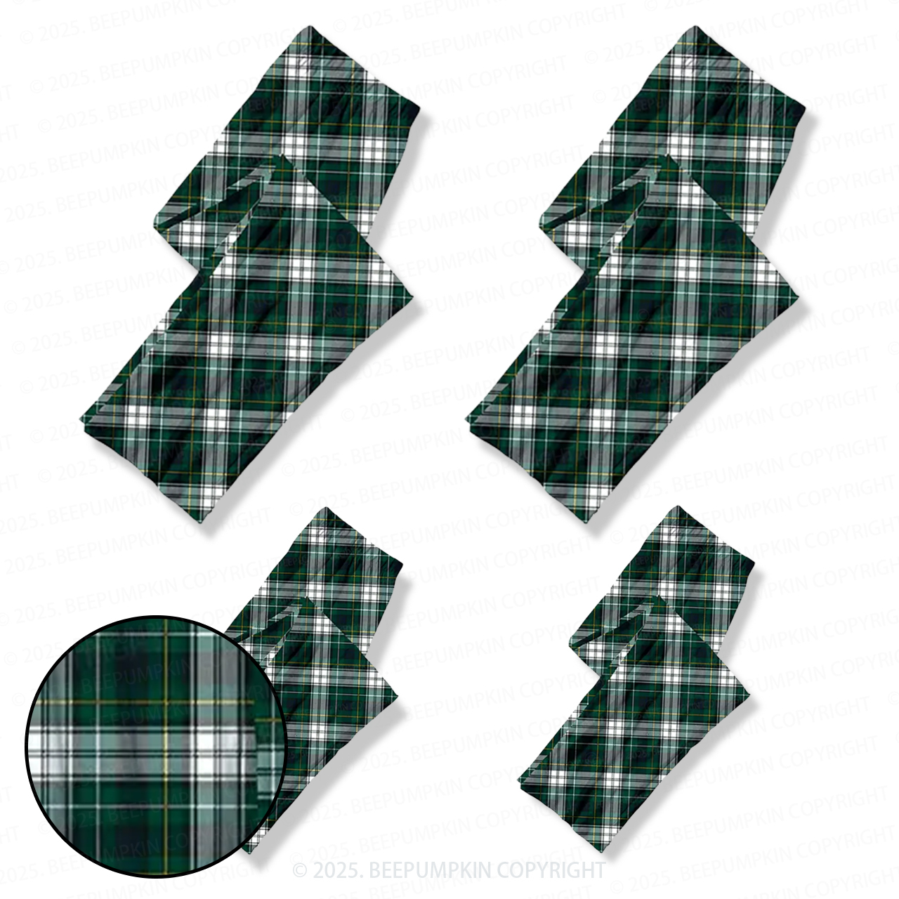 Christmas Black And Green Family Matching Pajama Pants With Pockets