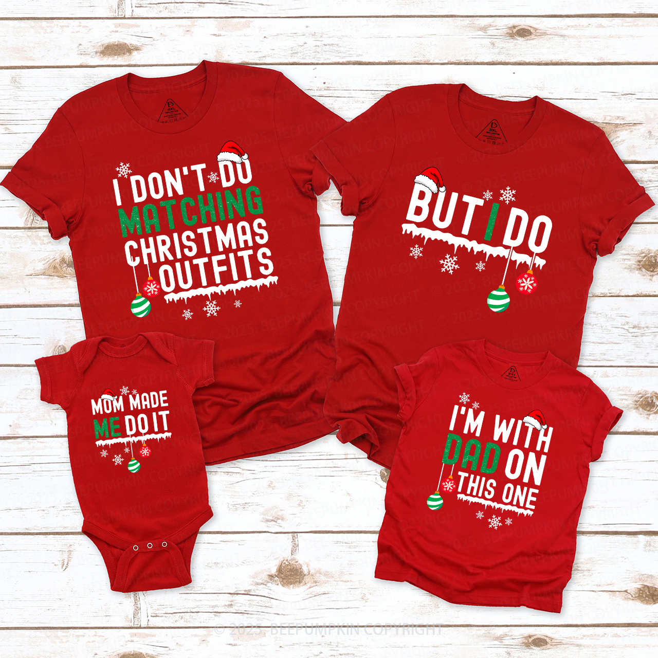 Personalized I Don't Do Family Matching T-Shirts Beepumpkin