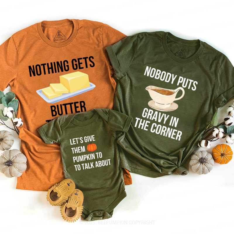 Personalized Thanksgiving Foods Group Family Matching Shirts