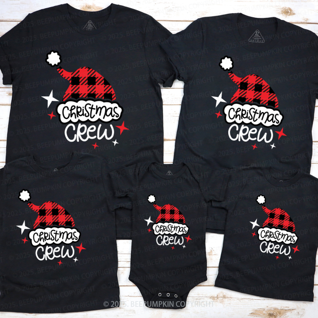Christmas Hat Design Crew Family Shirts