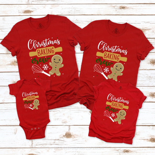Christmas Baking Crew Family Matching T-Shirts Beepumpkin