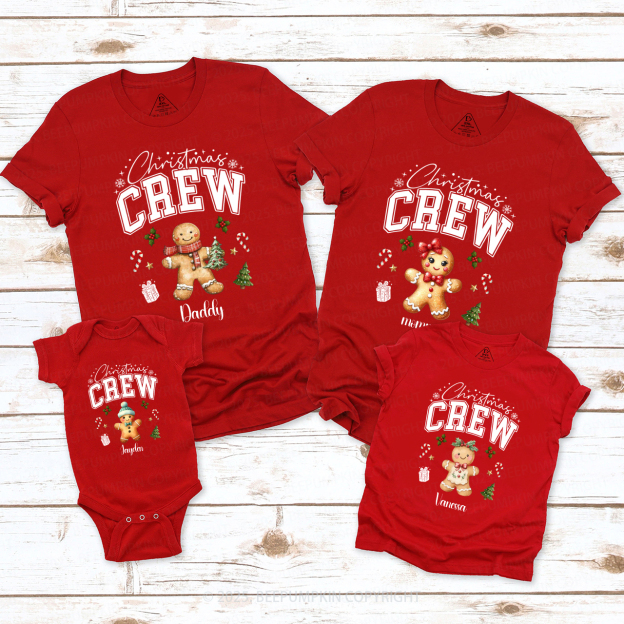 Personalized Christmas Crew Family Matching T-Shirts Beepumpkin
