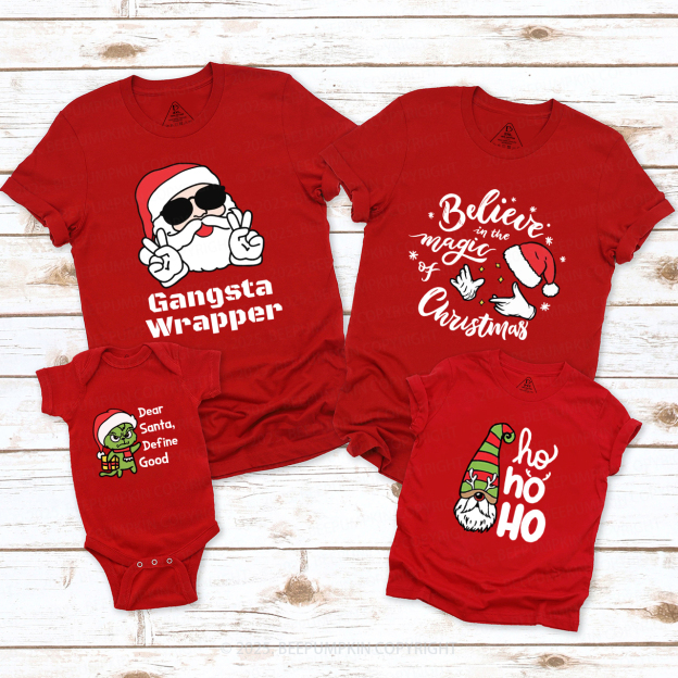 Personalized Joyful Holiday Christmas Family Matching T-Shirts Beepumpkin