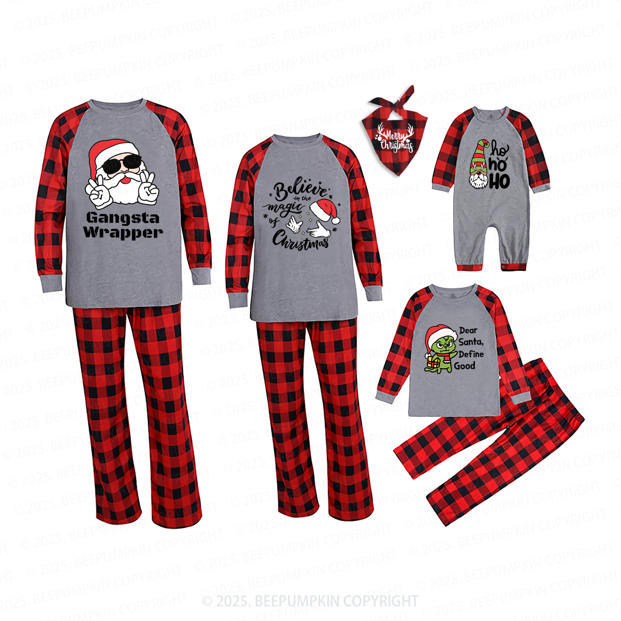 Personalized Joyful Holiday Christmas Family Matching Pajamas