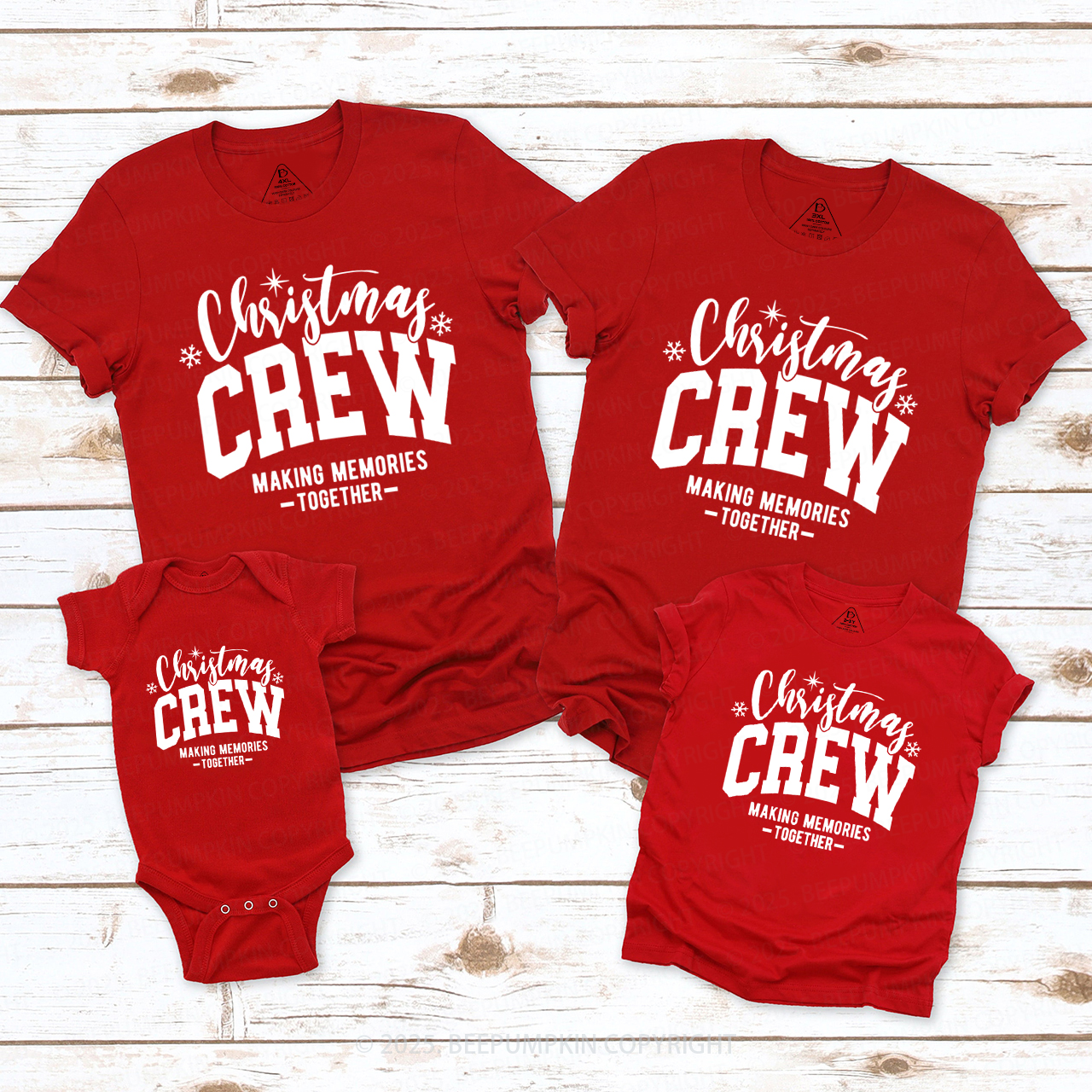Christmas Crew Family Matching T-Shirts Beepumpkin