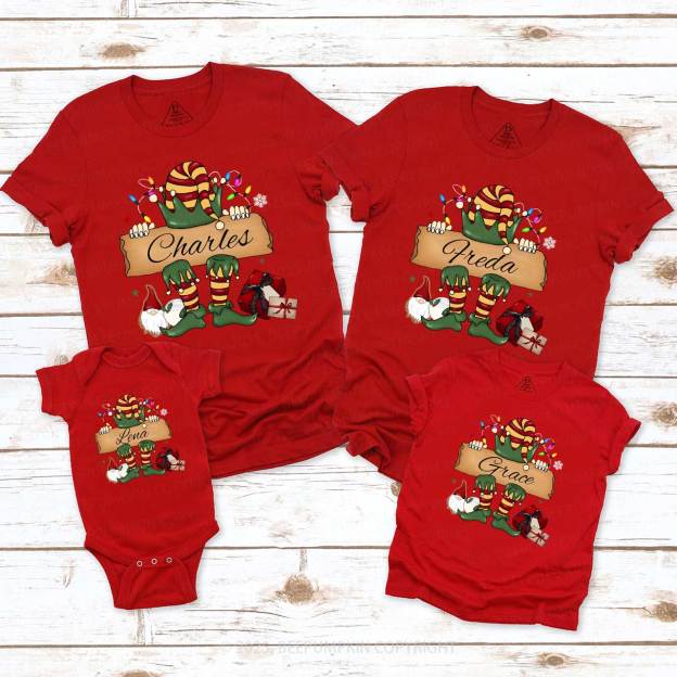 Personalized Elf's Gift Family Matching T-Shirts Beepumpkin