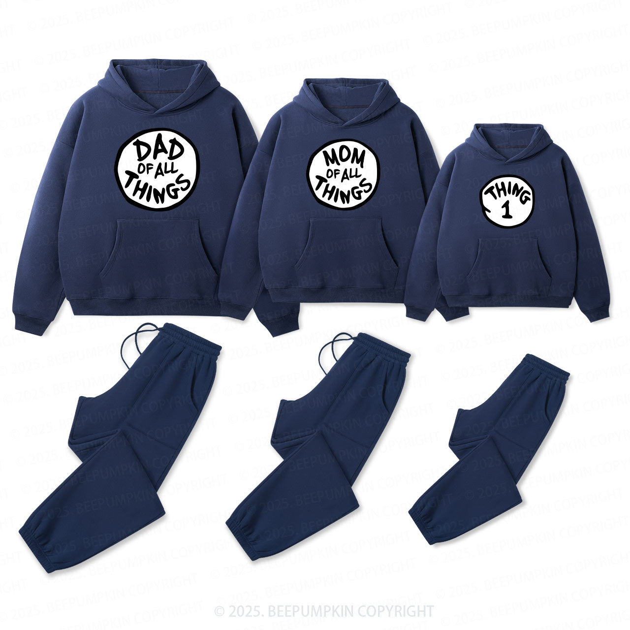 Personalized Thing Family Matching Hoodie Set