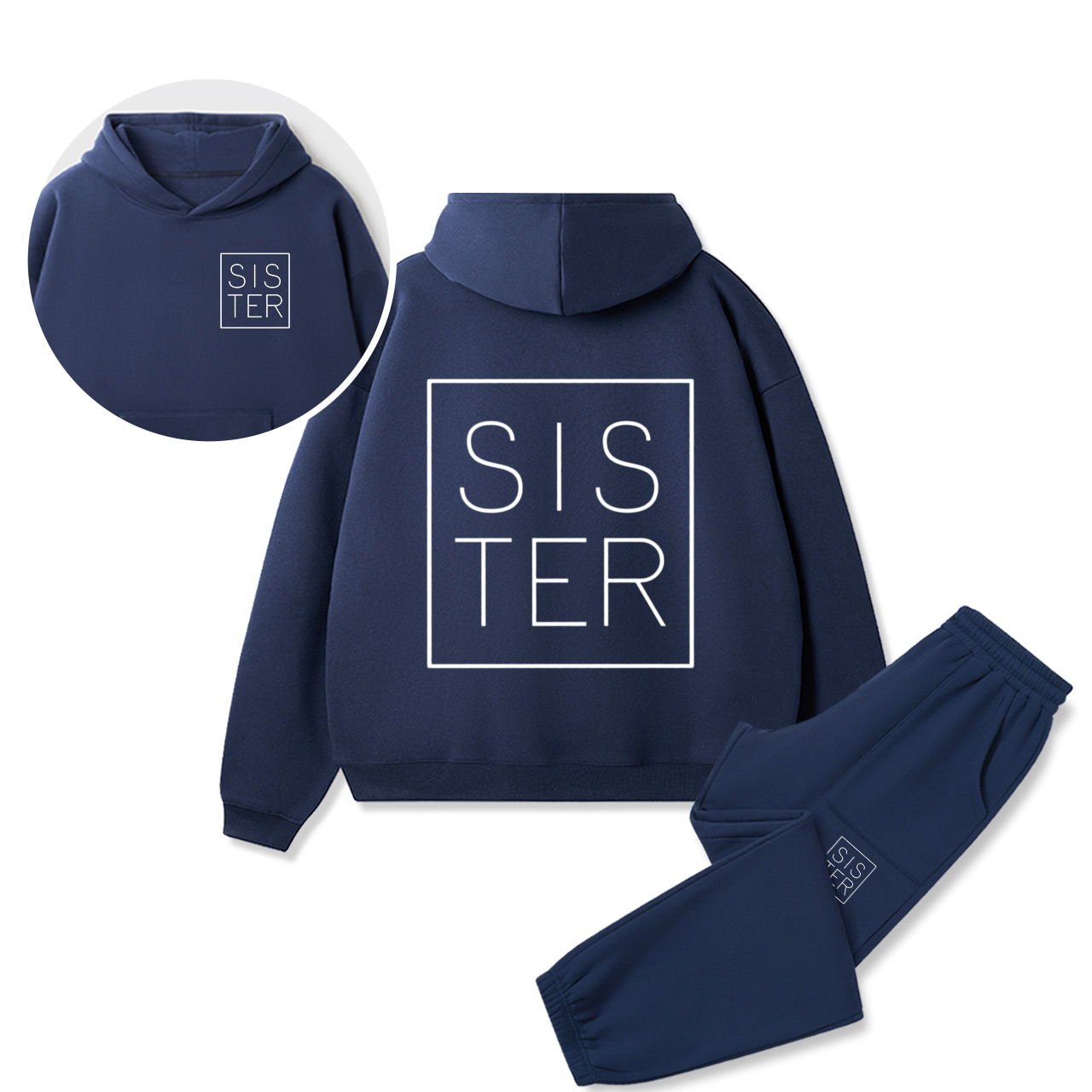 Personalized Dada Mama Sister Brother Family Matching Hoodie Set