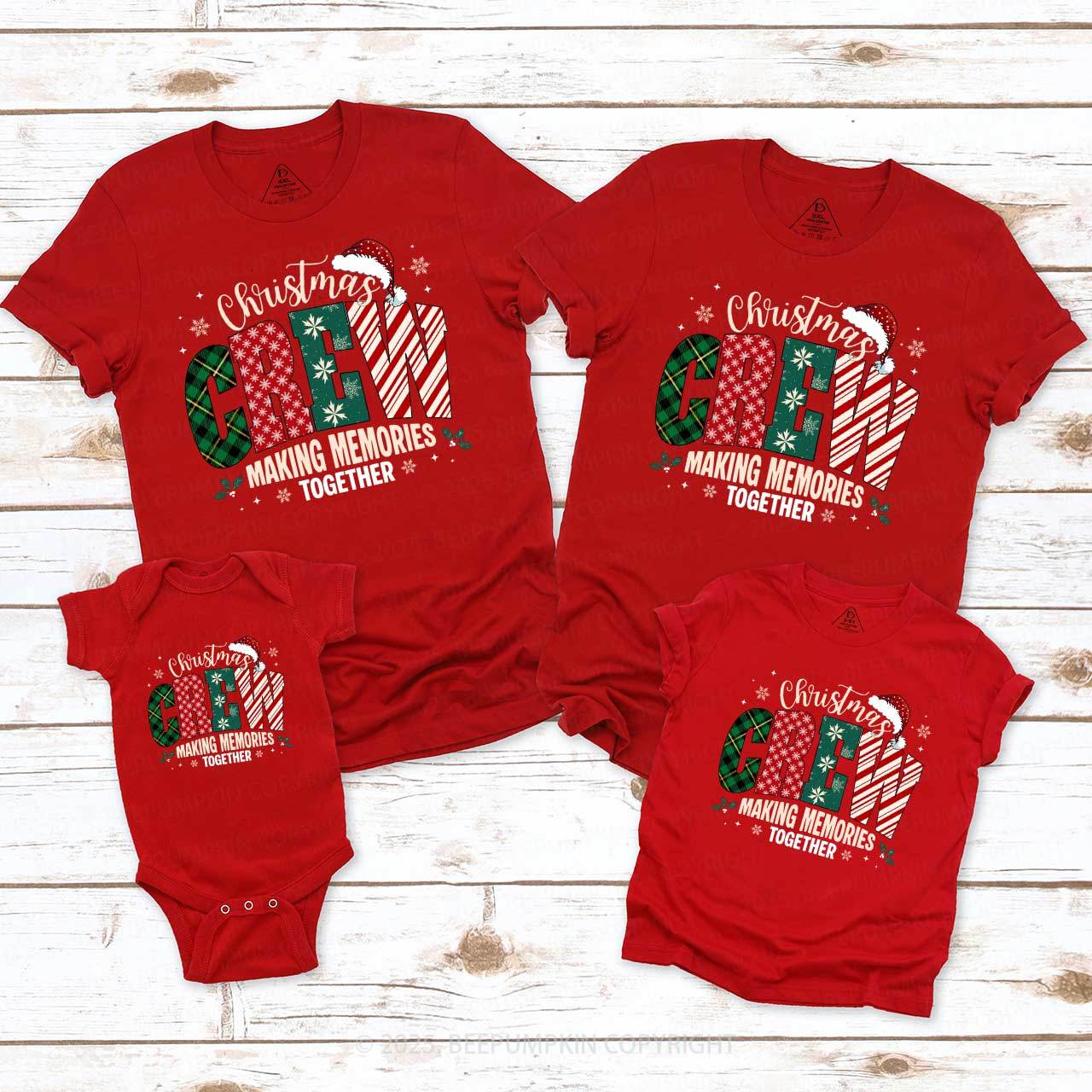 Funny Christmas Crew Family Matching T-Shirts Beepumpkin