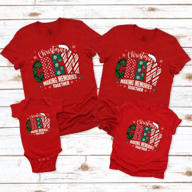Funny Christmas Crew Family Matching T-Shirts Beepumpkin