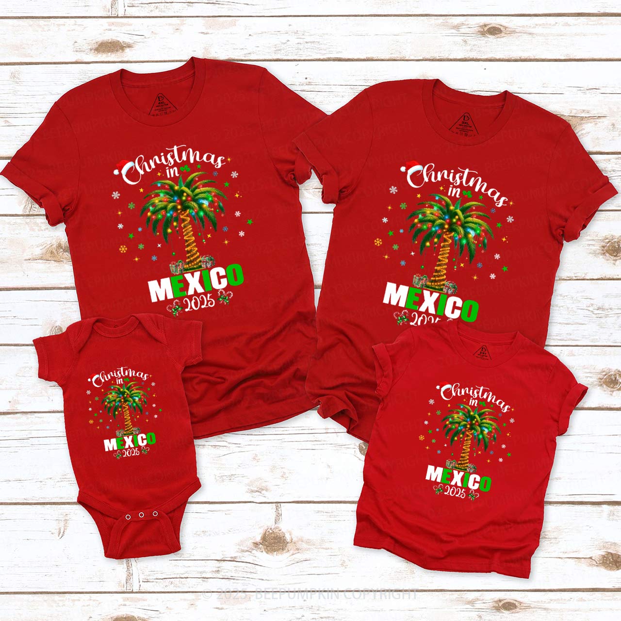 Personalized Christmas Trip 2025 Family Matching T-Shirts Beepumpkin