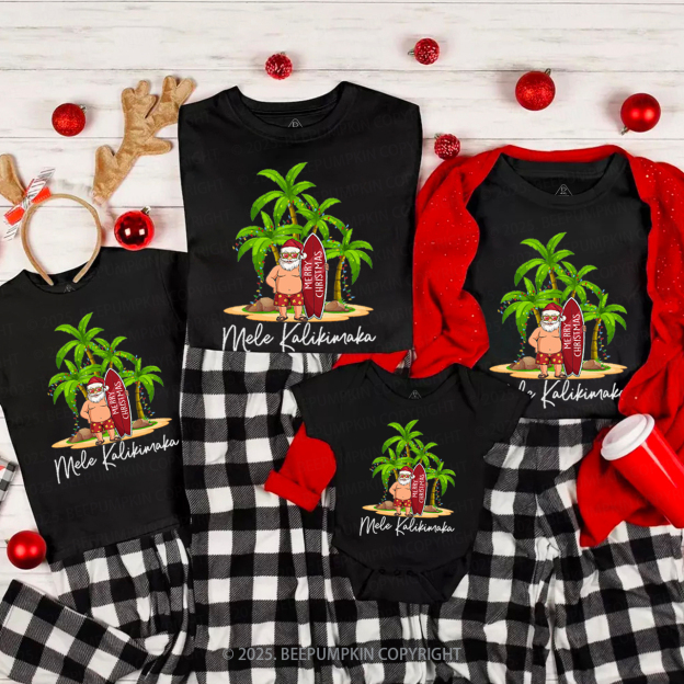 Personalized Hawaiian Christmas Family Matching T-Shirts Beepumpkin