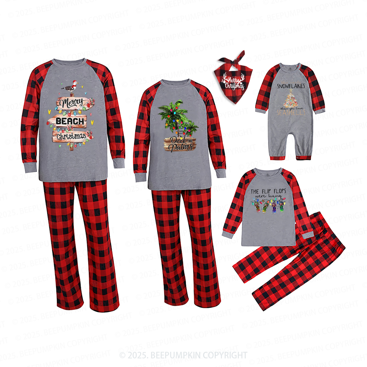 Personalized Christmas On Beach Family Matching Pajamas