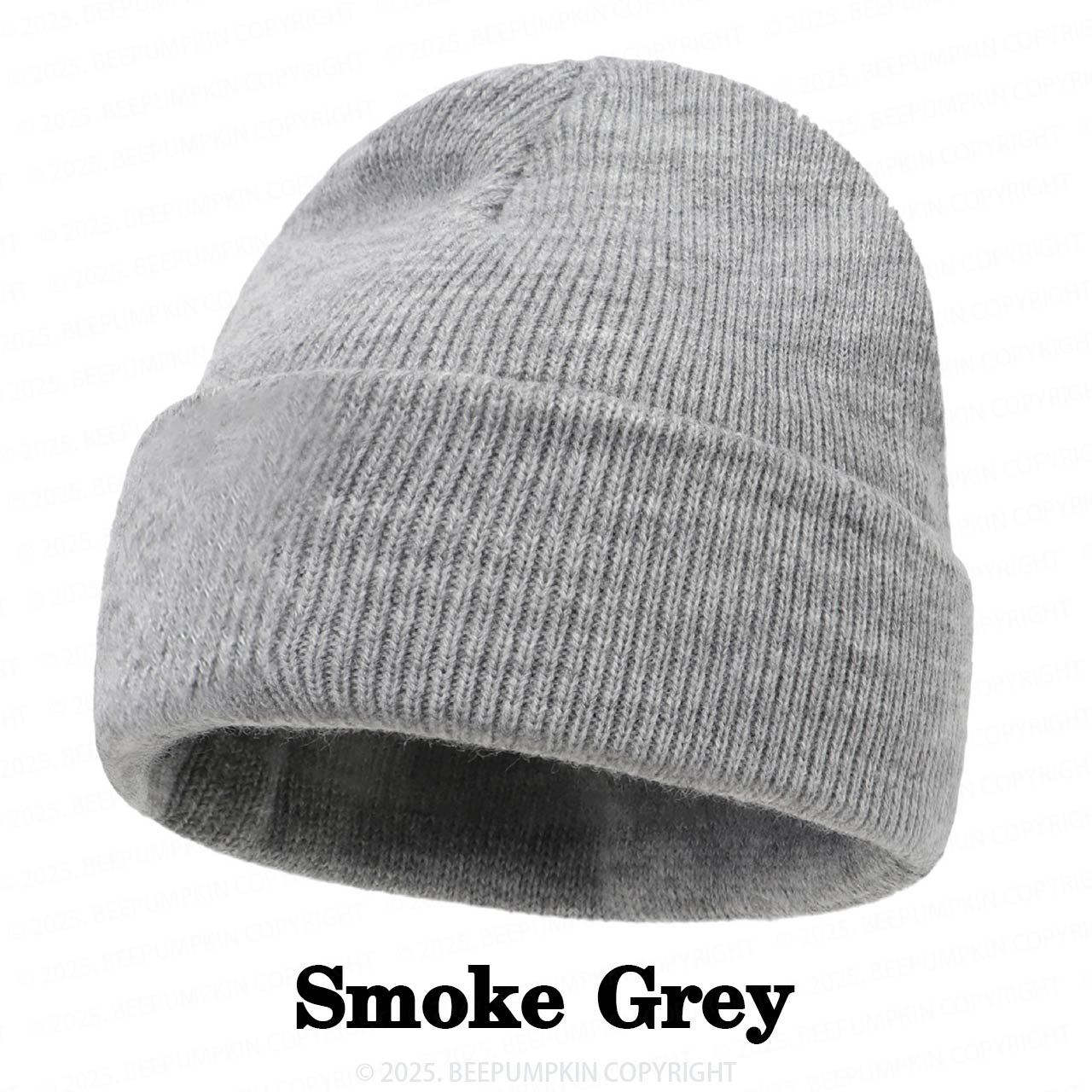 8 Colors Personalized Name Beanie Hat (Vegan Leather Patch)