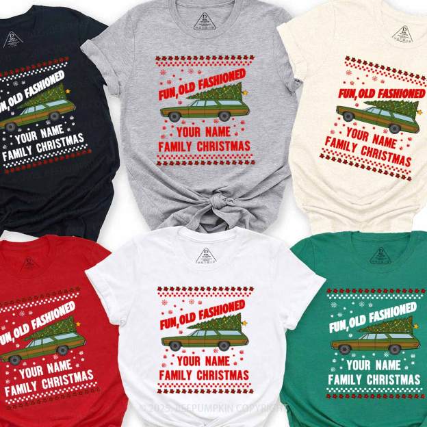 Personalized Fun Old Fashioned Family Matching T-Shirts Beepumpkin