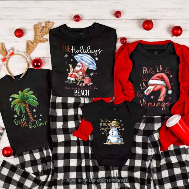 Personalized Seaside Holiday Magic Family Matching T-Shirts Beepumpkin