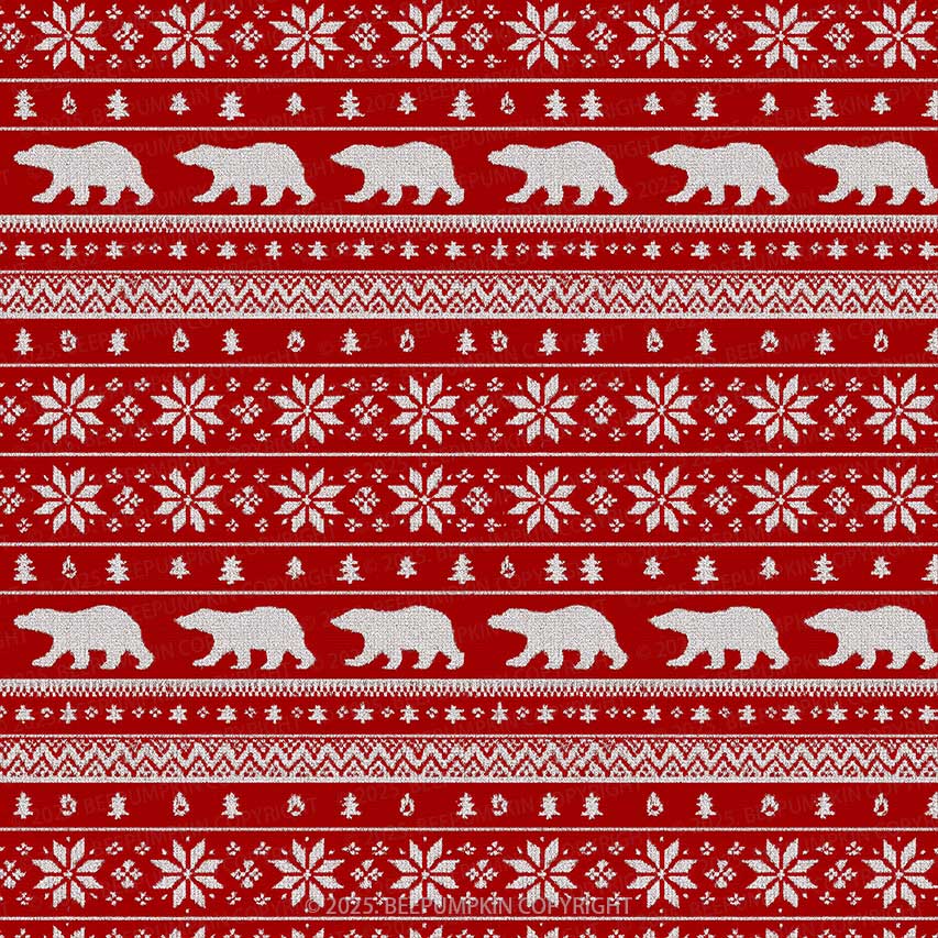 Festive Red Holiday All-Over Print Family Matching Pajama Sets