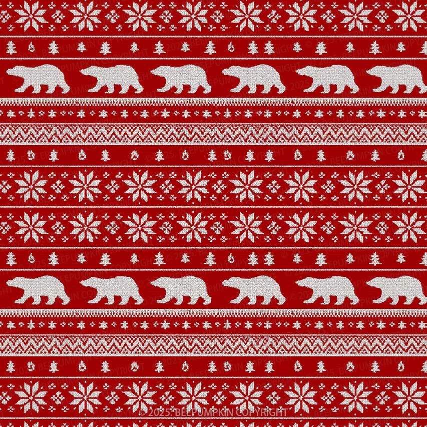 Festive Red Holiday All-Over Print Family Matching Pajama Sets