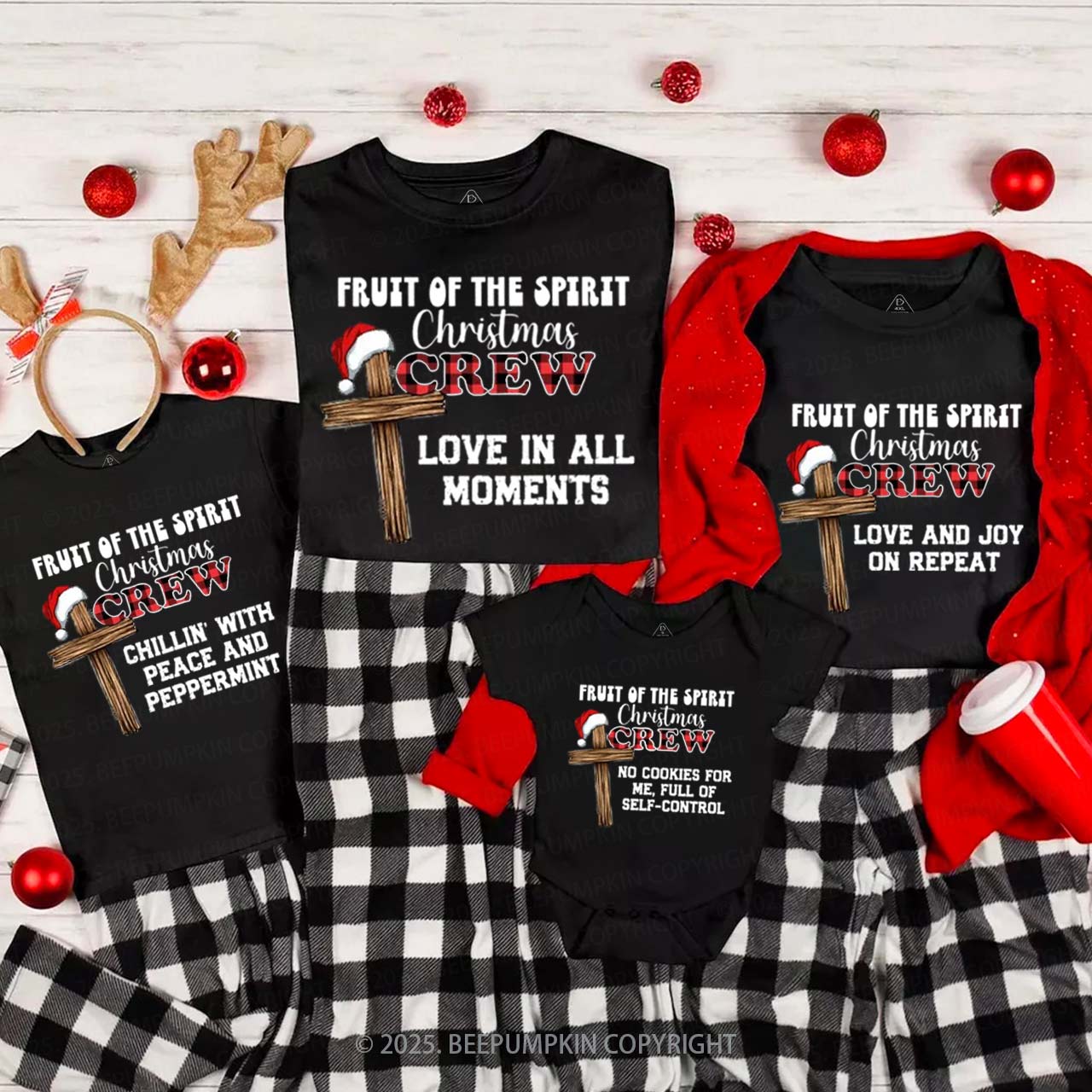 Personalized Fruit Of The Spirit Group Xmas Family Matching T-Shirts Beepumpkin