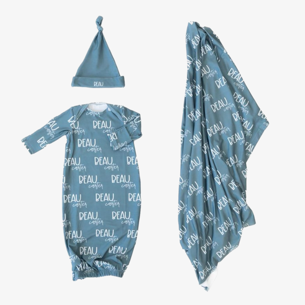 4 Pieces Personalized Baby Name Coming Home Outfit Set