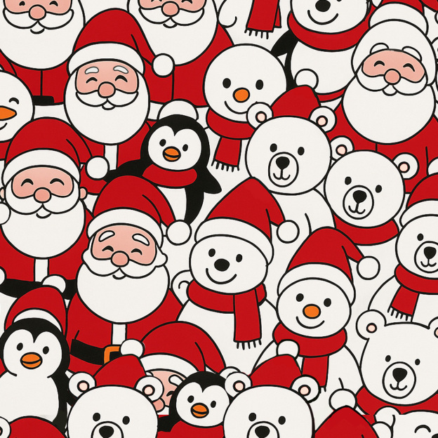 Penguins, Bears, And Santa Claus All-Over Print Family Matching Pajama Sets