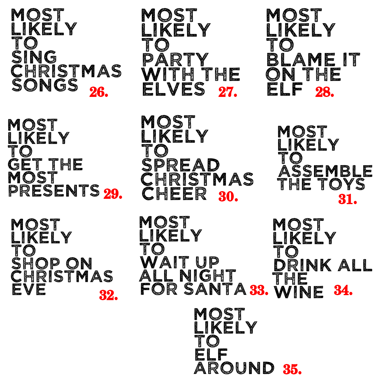 Personalized 25 Most Likely Family Matching T-Shirts Beepumpkin