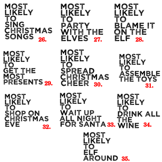 Personalized 25 Most Likely Family Matching T-Shirts Beepumpkin