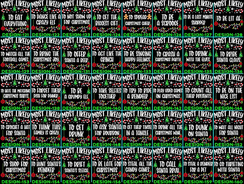 48 Quotes Most Likely To Christmas Family Matching Shirt