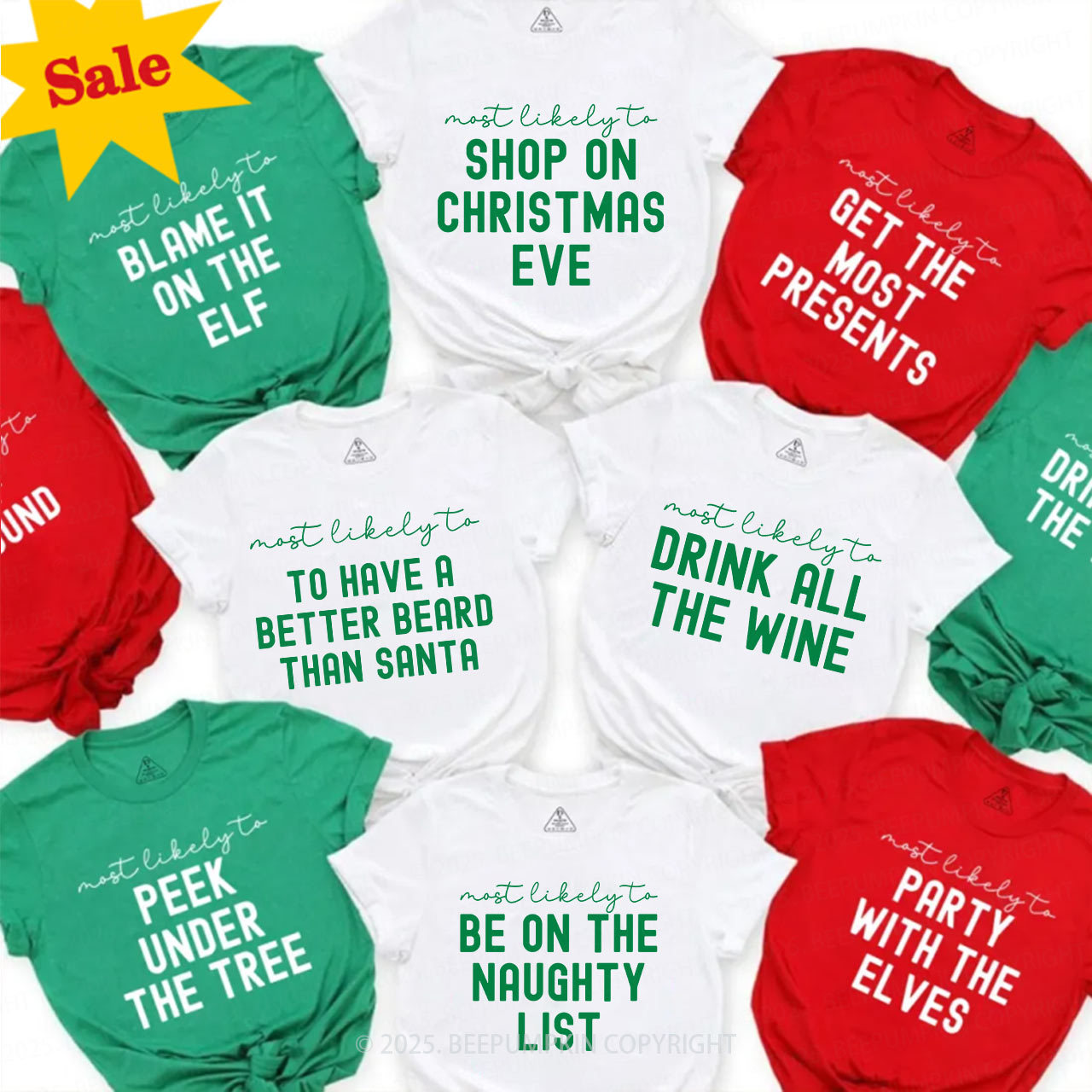 Family Christmas Shirts Most Likely To Funny Party T-shirts Beepumpkin